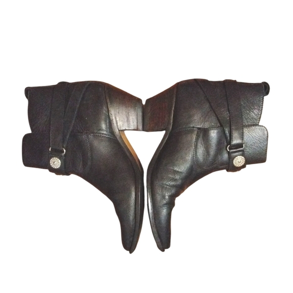 Code West Women's Black Western Boots Buckled Cowgirl Ankle Booties Sz 6 - Picture 2 of 9